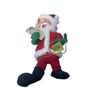 Vtg Annalee Mobilitee Dolls Christmas Santa Claus Naughty List 20" tall